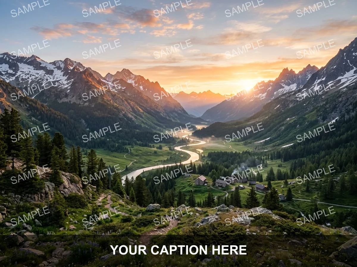 A mountain photo with a caption