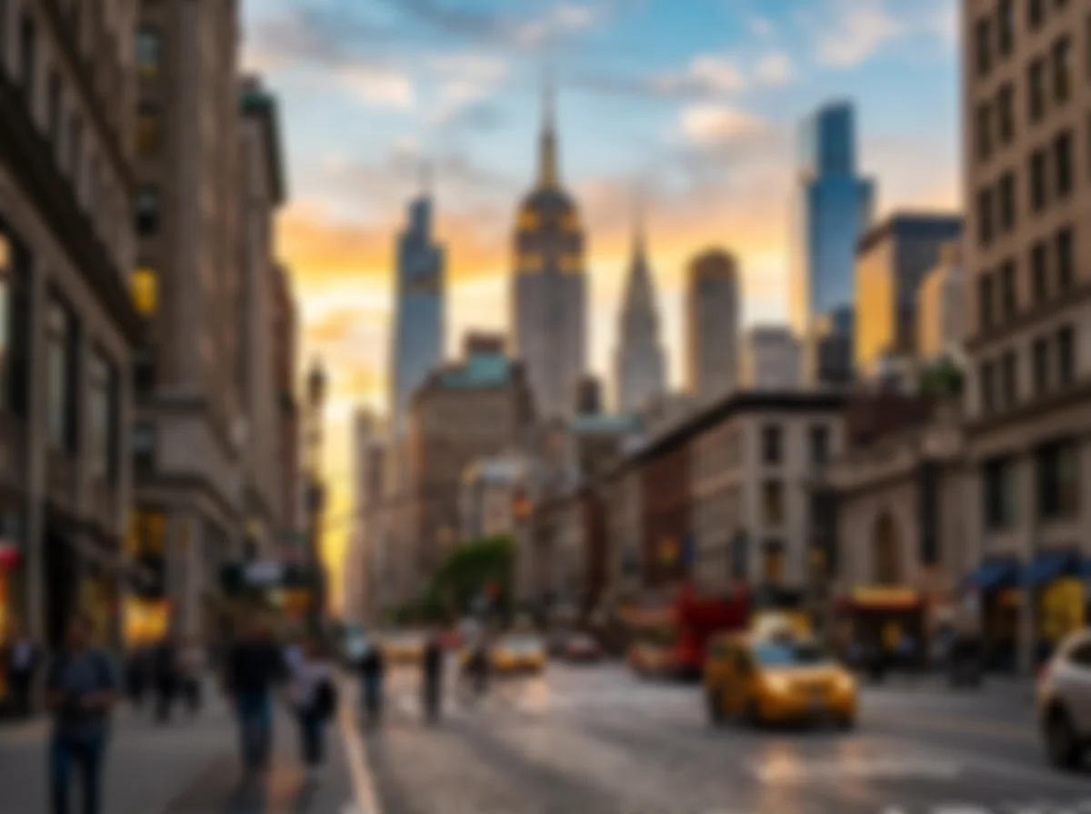 A blurry city street photo