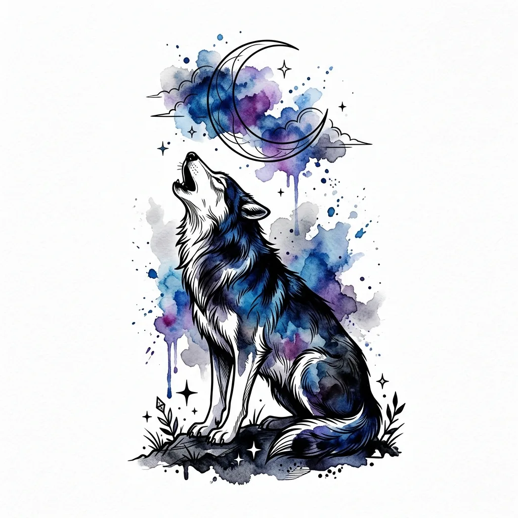 Watercolor tattoo design example