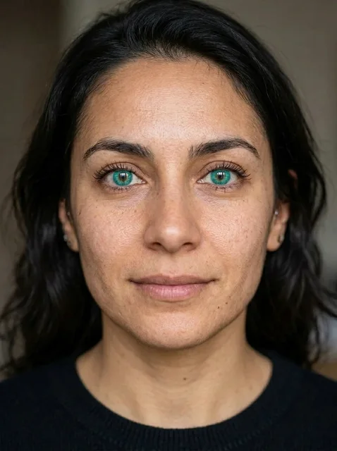 Turquoise try-on result