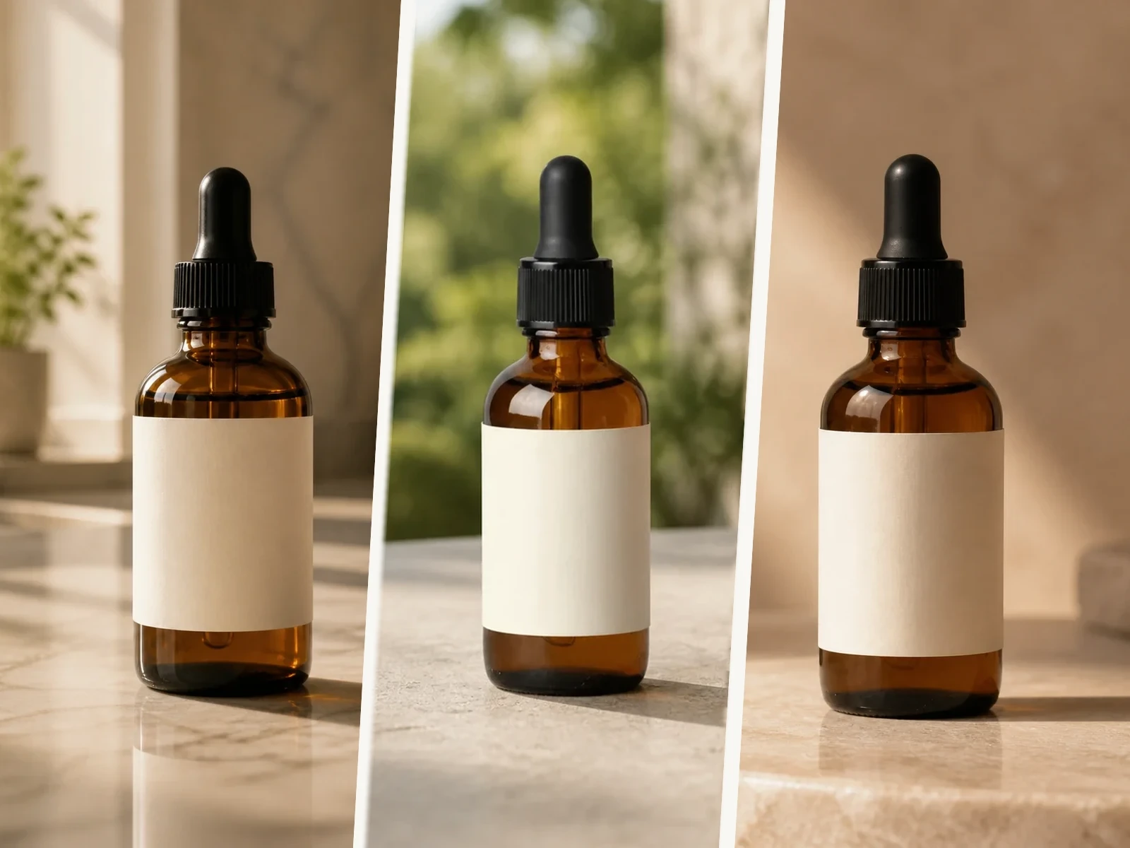 Same product image expanded into three campaign scenes