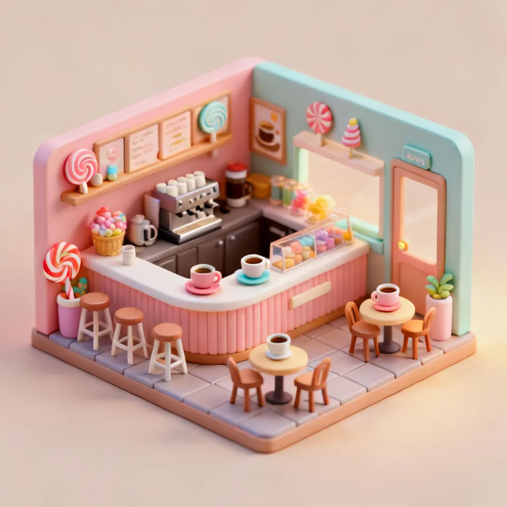 3D isometric product render